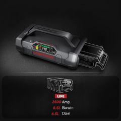 Lokithor APARTX2500 12V 2500Amp LiFePO4 Akıllı Akü Takviye + Pompa + Powerbank + Led Lamba