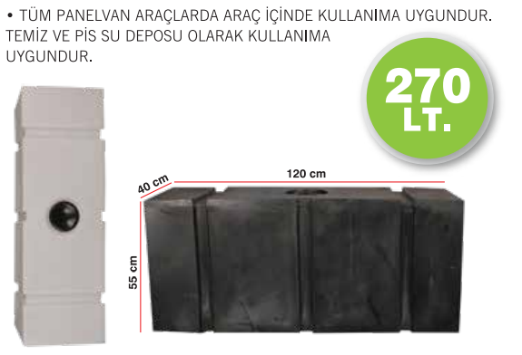 Karavan Su Deposu 270 Litre