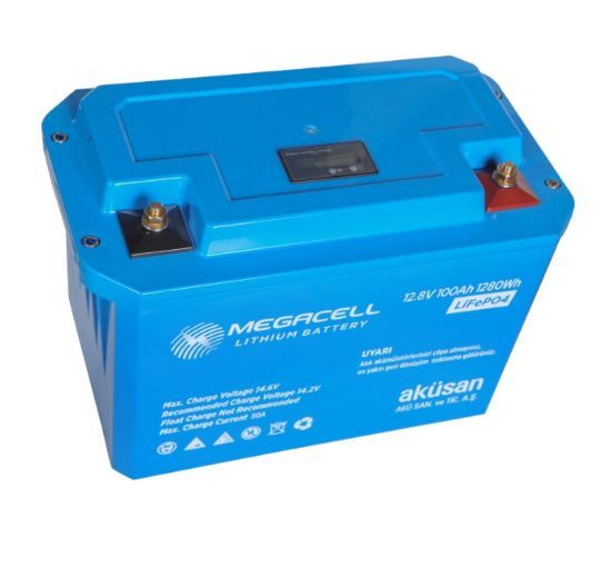 Megacell LiFePO4 12.8V 100Ah Karavan/Marin ABS Lityum Demir Fosfat Akü