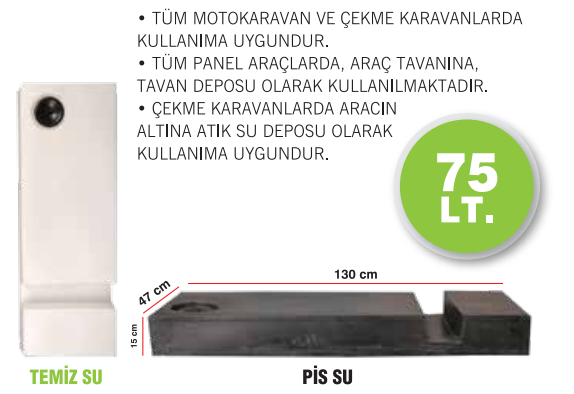 Karavan Su Deposu 75 Lt