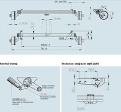 Al-Ko 750Kg 4x100 1400mm Torsiyonlu Frenli Dingil