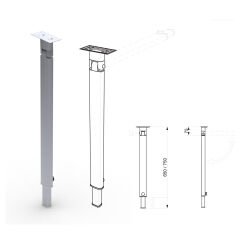 Lippert Star VS1 60x32mm Dipten Kırmalı Teleskopik Masa Ayağı