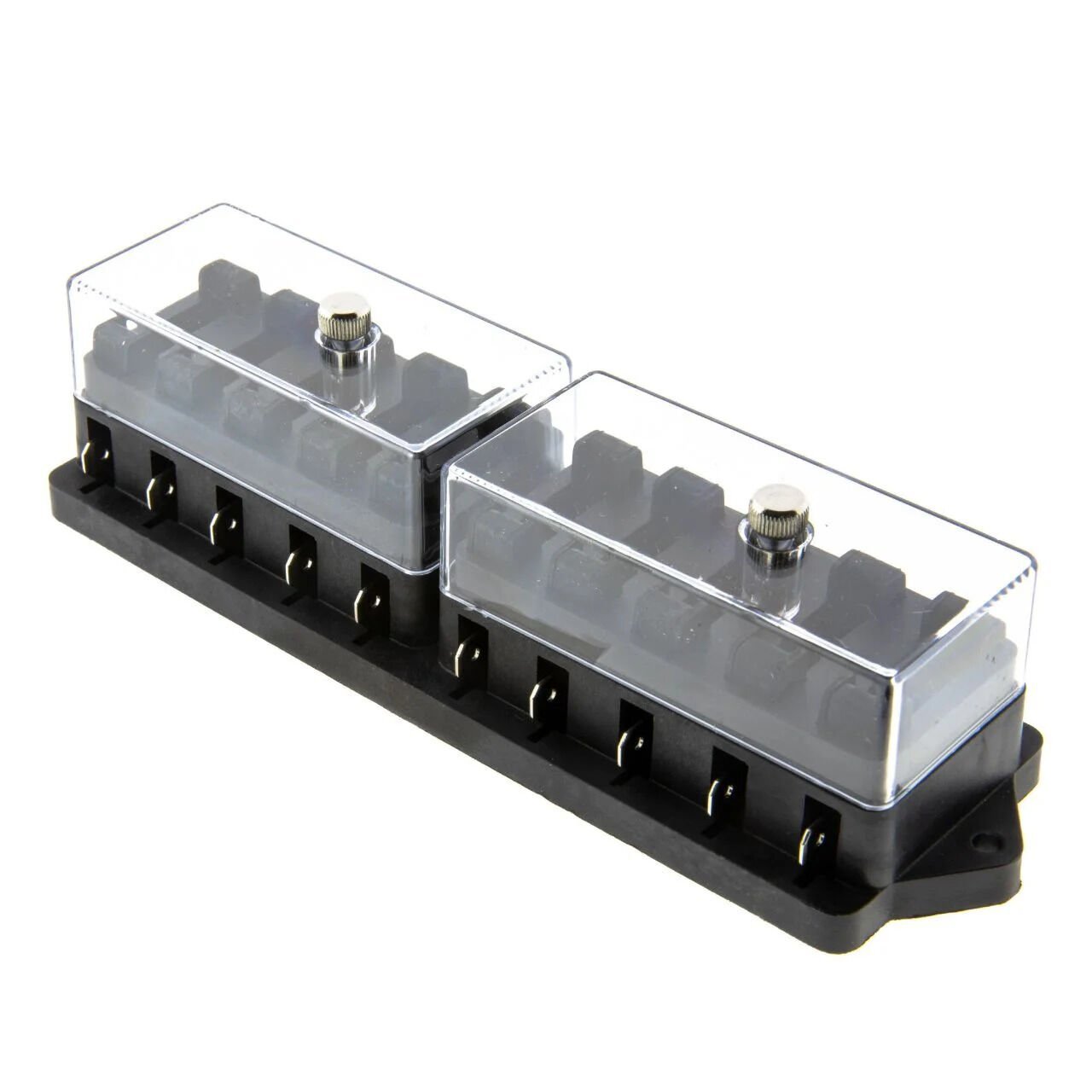 10 Kanallı Bıçak Sigorta Kutusu - Şeffaf Kapaklı | 12V 24V