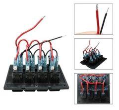 Bfy 6'lı Switch Panel,Mavi Işıklı ve Otomatik Sigortalı