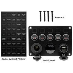 Revex 12/24V Sigortalı 5 Anahtarlı Kontrol Paneli