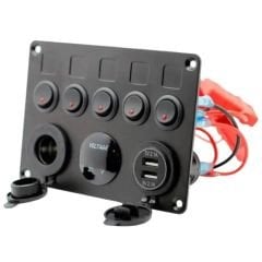 Revex 12/24V Sigortalı 5 Anahtarlı Kontrol Paneli