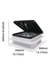 Karavan Tavan Heki 36*36cm Led Işıklı Çift Yönlü Fanlı Sineklikli