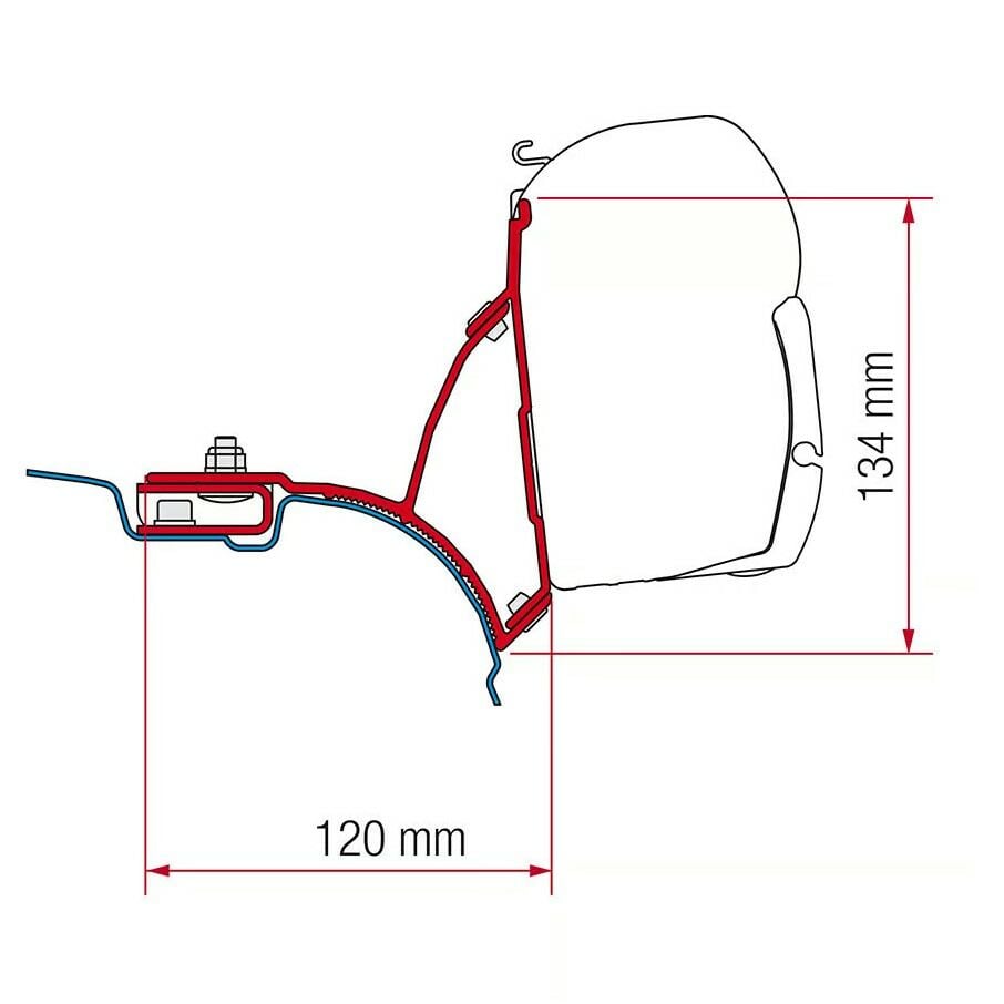 Fiamma F45s için T6 Transporter. Multivan Tente Montaj Braketi